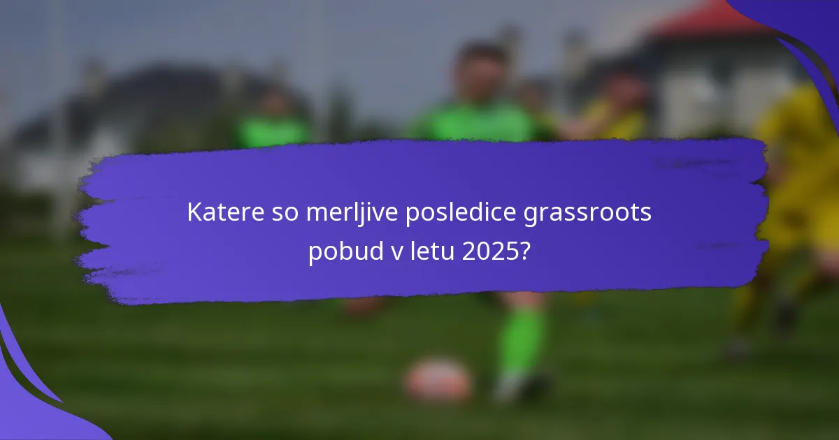Katere so merljive posledice grassroots pobud v letu 2025?